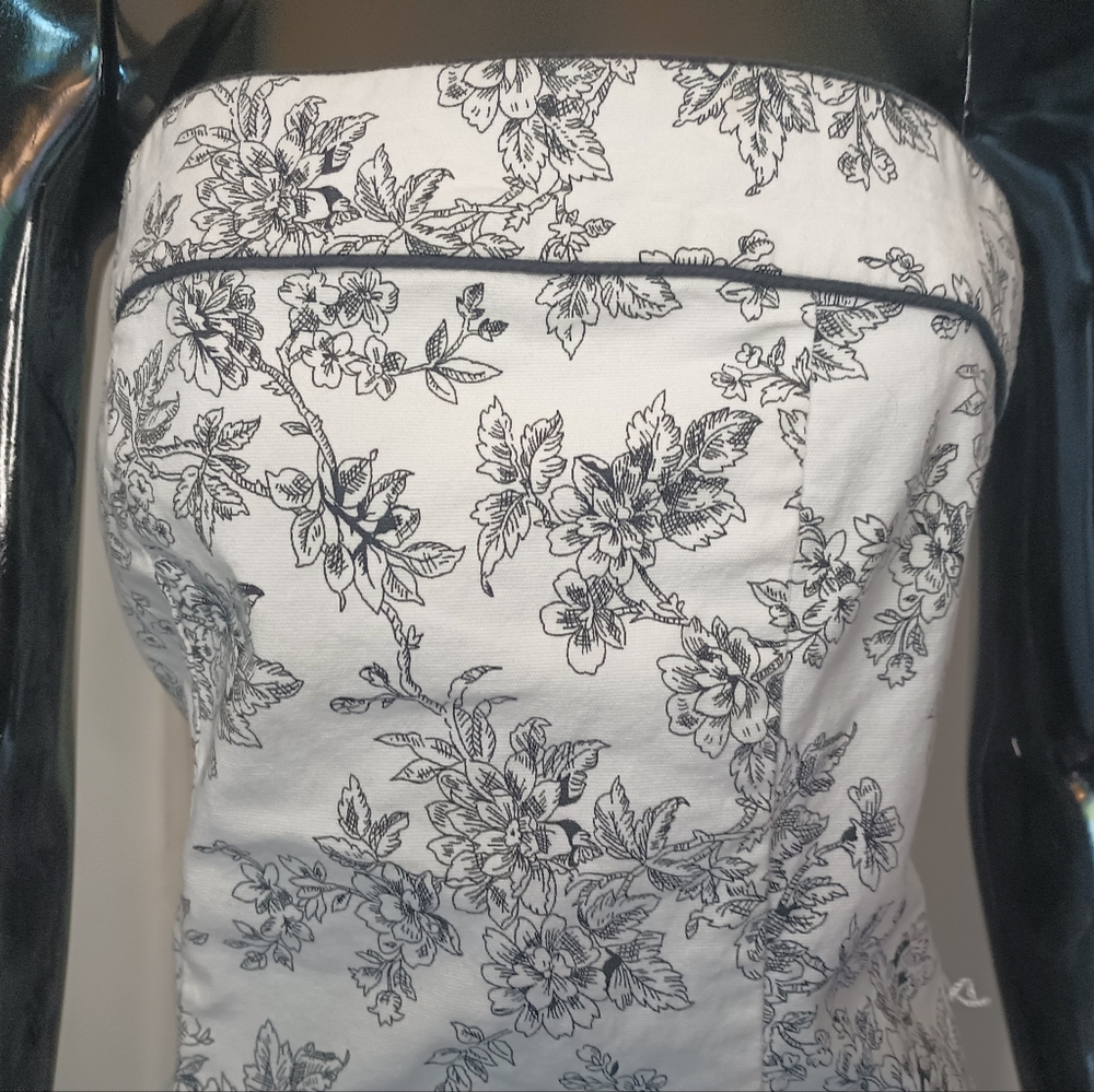 Vintage Studio Y Y2K Strapless Dress 9/10 Floral Drop Waist Coquette Romantic - Picture 2 of 12